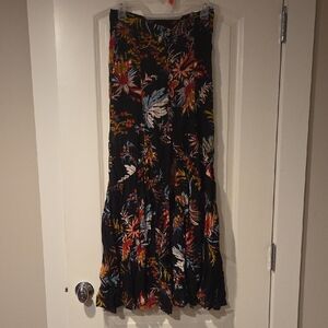 Embellished Orange and Red Maxi Skirt for Cocktail Nights